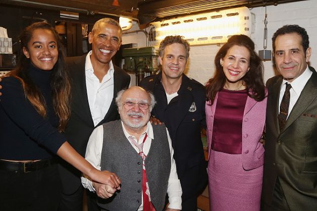 Malia Obama, President Obama, Danny DeVito, Mark Ruffalo, Jessica Hecht and Tony Shalhoub